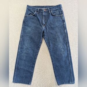 Rustler Heavy Denim Jeans Men's 34 X 26 Blue Straight Leg